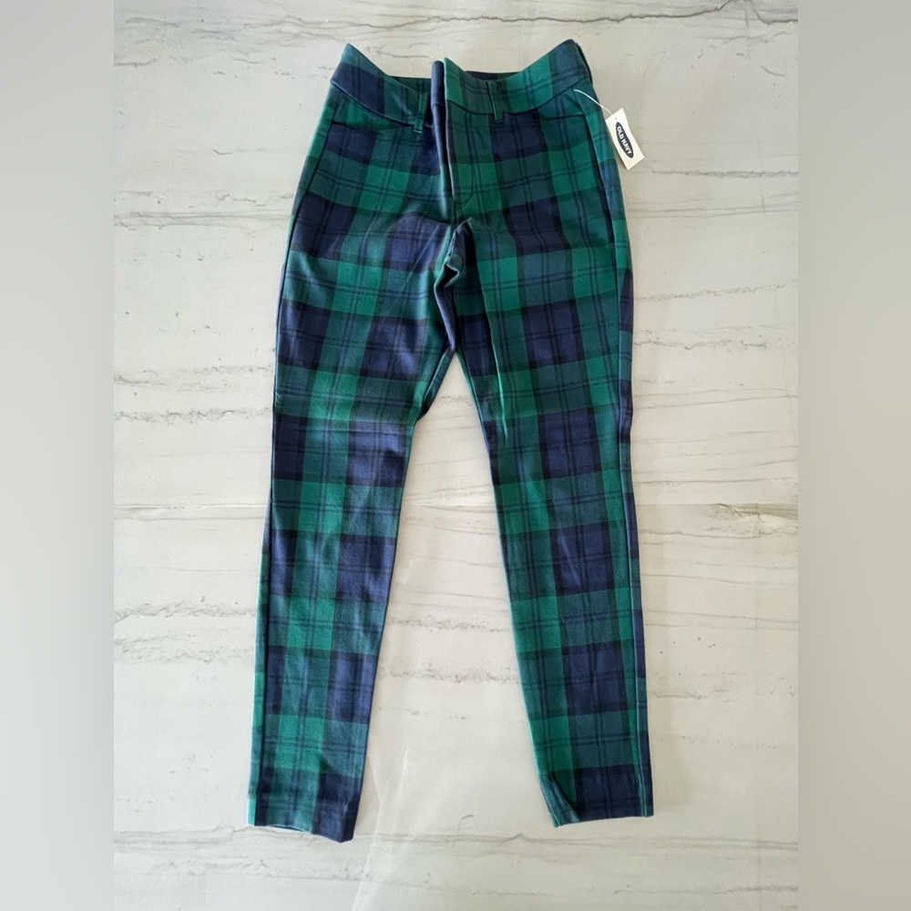 Old Navy High Rise Plaid Slim Pants